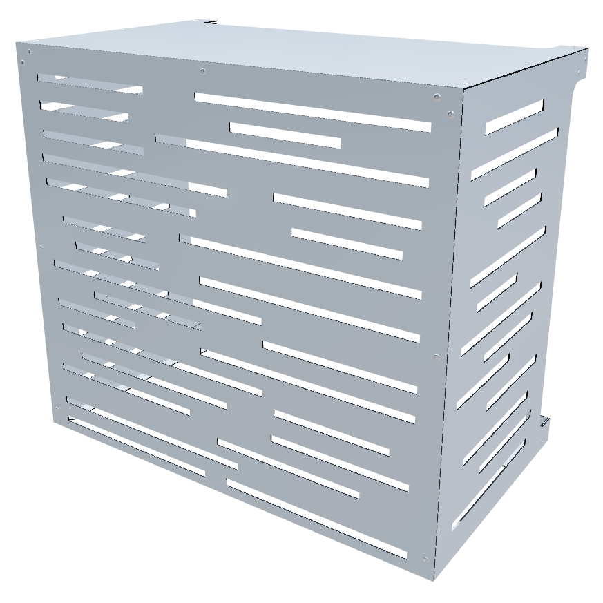 Cache climatiseur extérieur Traits Blanc - Clim-Box