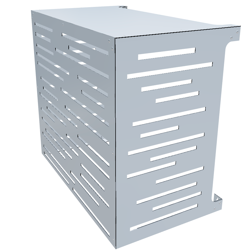 Cache climatiseur extérieur Traits Blanc - Clim-Box