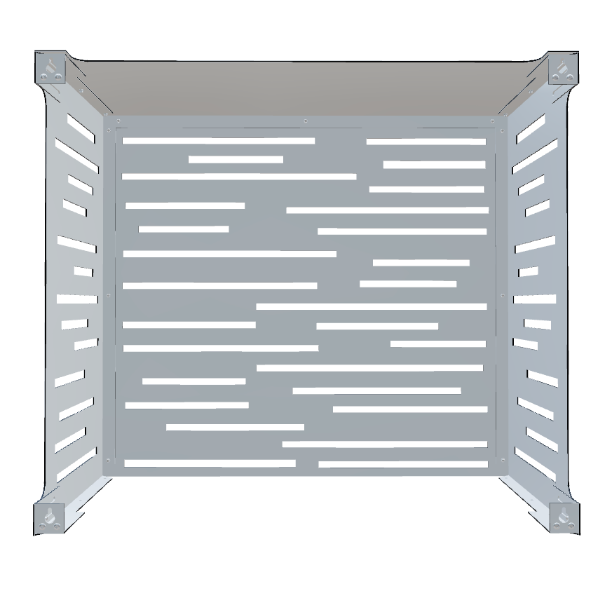 Cache climatiseur extérieur Traits Blanc - Clim-Box