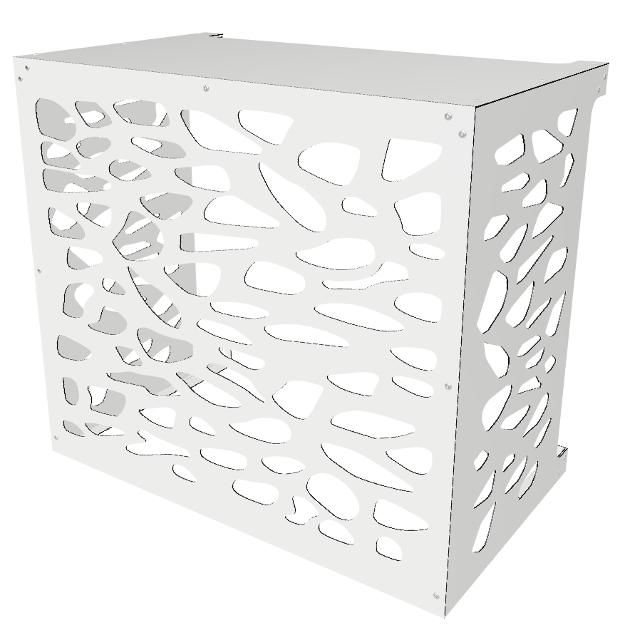 Cache climatiseur extérieur Pierres Blanc - Clim-Box